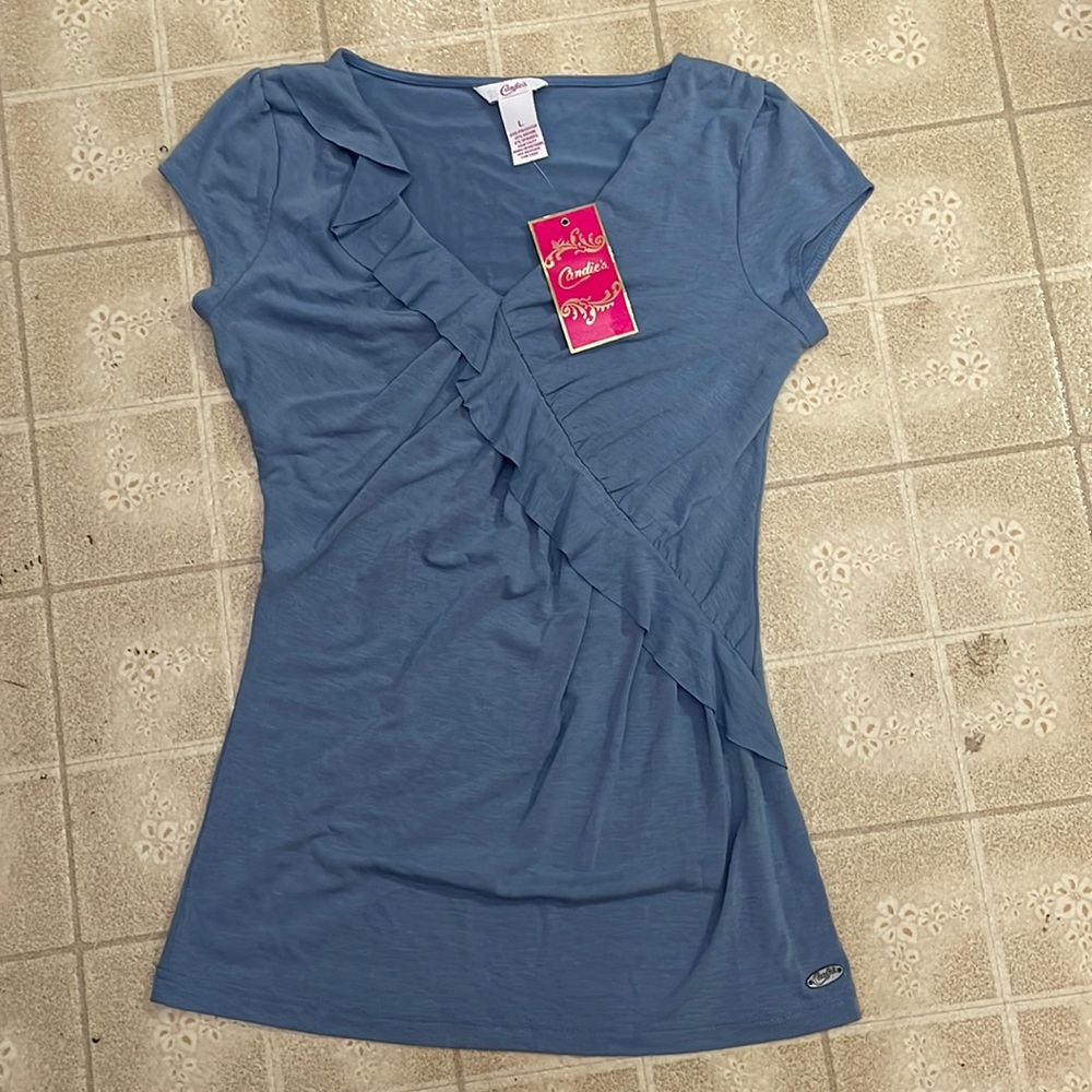 Candie's Blue Ruffle Top